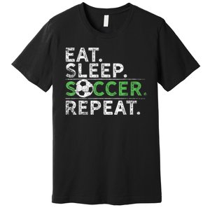 Eat Sleep Soccer Repeat Shirts Soccer Player Coach Boy Premium T-Shirt