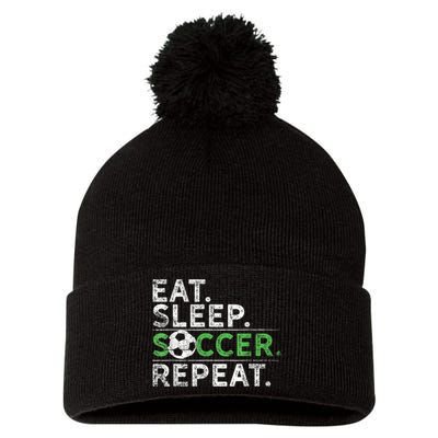 Eat Sleep Soccer Repeat Shirts Soccer Player Coach Boy Pom Pom 12in Knit Beanie