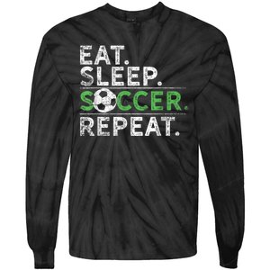 Eat Sleep Soccer Repeat Shirts Soccer Player Coach Boy Tie-Dye Long Sleeve Shirt