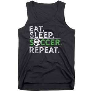 Eat Sleep Soccer Repeat Shirts Soccer Player Coach Boy Tank Top