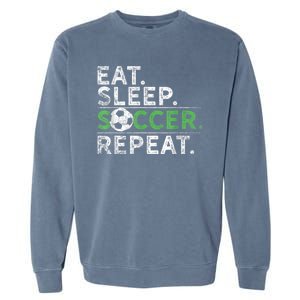 Eat Sleep Soccer Repeat Shirts Soccer Player Coach Boy Garment-Dyed Sweatshirt