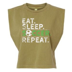 Eat Sleep Soccer Repeat Shirts Soccer Player Coach Boy Garment-Dyed Women's Muscle Tee