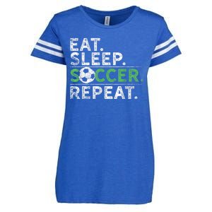 Eat Sleep Soccer Repeat Shirts Soccer Player Coach Boy Enza Ladies Jersey Football T-Shirt