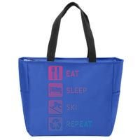 Eat Sleep Ski Repeat Snow Skiing Colorado Mountain Skier Tee Cool Gift Zip Tote Bag