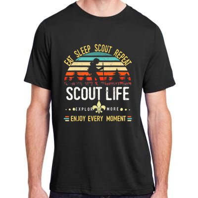 Eat Sleep Scout Repeat Vintage Scouting Scout Life Adult ChromaSoft Performance T-Shirt