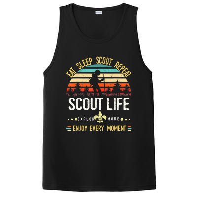 Eat Sleep Scout Repeat Vintage Scouting Scout Life PosiCharge Competitor Tank