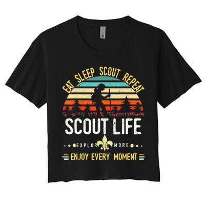 Eat Sleep Scout Repeat Vintage Scouting Scout Life Crop Top