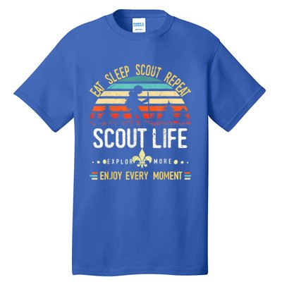 Eat Sleep Scout Repeat Vintage Scouting Scout Life Tall T-Shirt