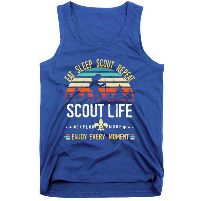 Eat Sleep Scout Repeat Vintage Scouting Scout Life Tank Top