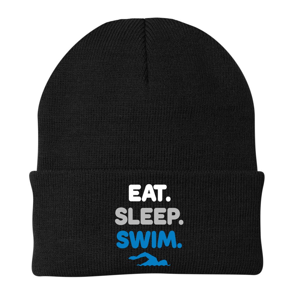 Eat Sleep Swim Swimming Sports Swimmer Athlete Gift Beanie