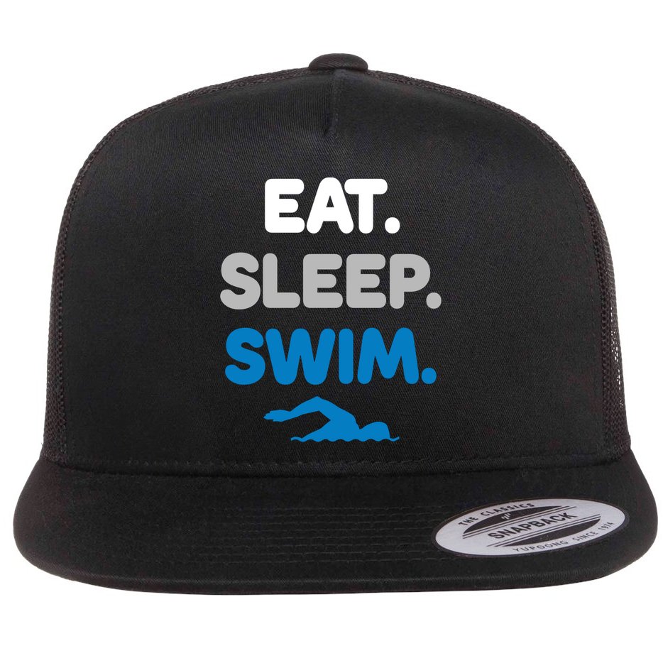 Eat Sleep Swim Swimming Sports Swimmer Athlete Gift Flat Bill Trucker Hat
