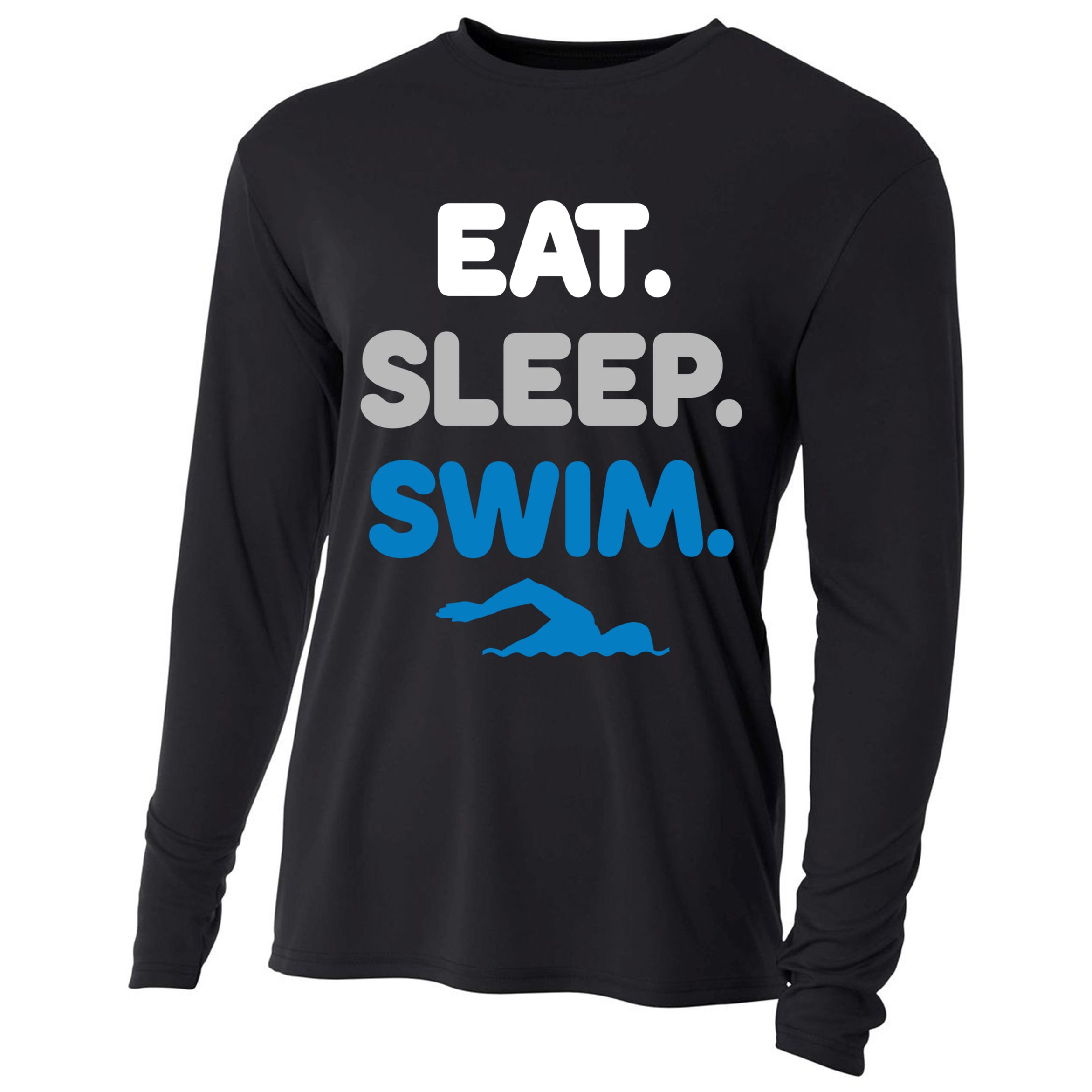 Eat Sleep Swim Swimming Sports Swimmer Athlete Gift Cooling Performance Long Sleeve Crew
