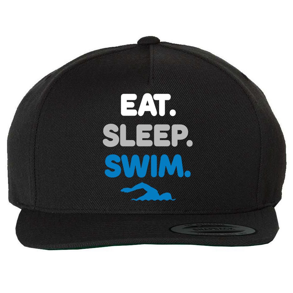 Eat Sleep Swim Swimming Sports Swimmer Athlete Gift Wool Snapback Cap