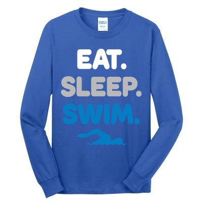 Eat Sleep Swim Swimming Sports Swimmer Athlete Gift Tall Long Sleeve T-Shirt