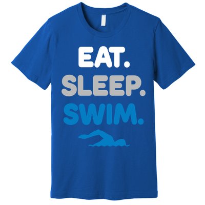Eat Sleep Swim Swimming Sports Swimmer Athlete Gift Premium T-Shirt
