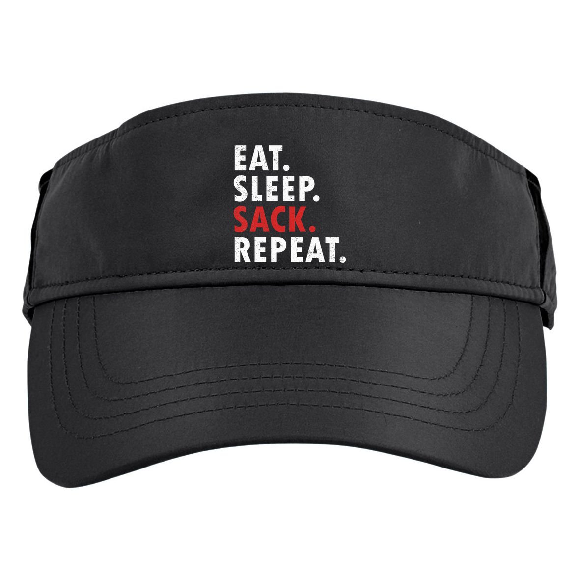 Eat Sleep Sack Repeat Football Player Defense Adult Drive Performance Visor