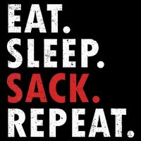 Eat Sleep Sack Repeat Football Player Defense Flat Bill Trucker Hat
