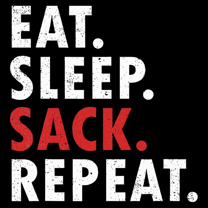 Eat Sleep Sack Repeat Football Player Defense Flat Bill Trucker Hat