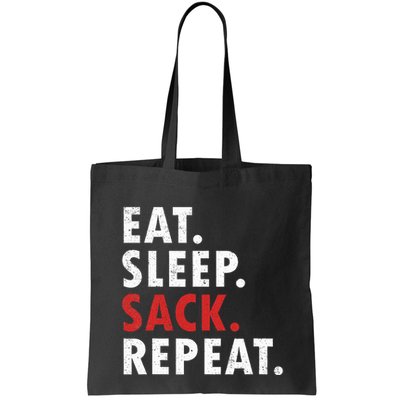 Eat Sleep Sack Repeat Football Player Defense Bag