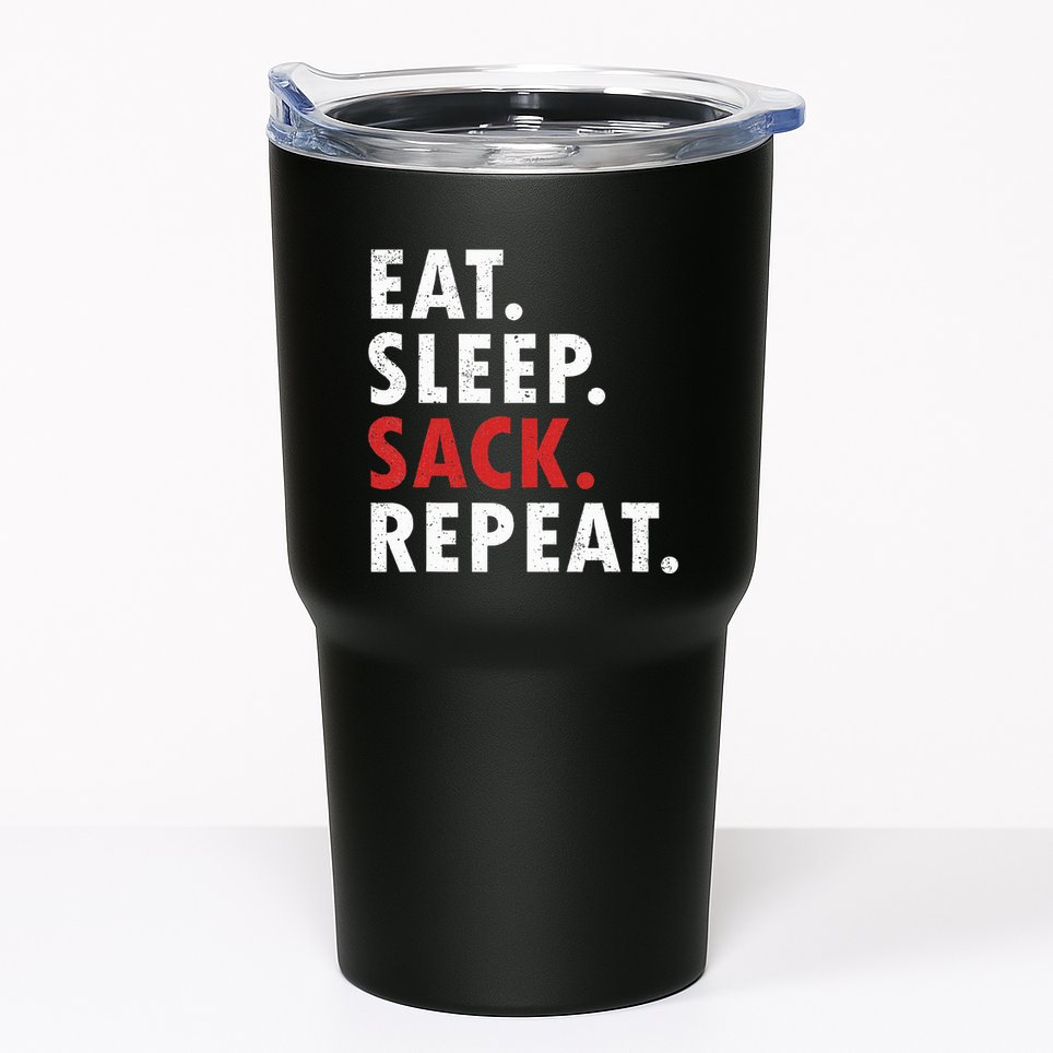 Eat Sleep Sack Repeat Football Player Defense Tumbler