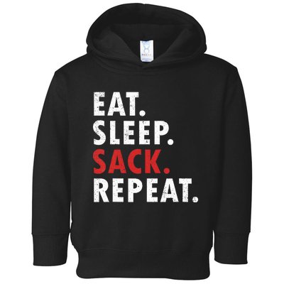 Eat Sleep Sack Repeat Football Player Defense Toddler Hoodie