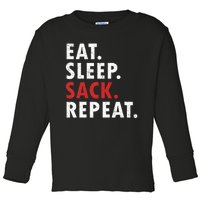 Eat Sleep Sack Repeat Football Player Defense Toddler Long Sleeve Shirt