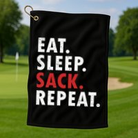 Eat Sleep Sack Repeat Football Player Defense Golf Towel