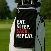 Eat Sleep Sack Repeat Football Player Defense Golf Towel