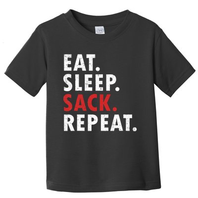 Eat Sleep Sack Repeat Football Player Defense Toddler T-Shirt