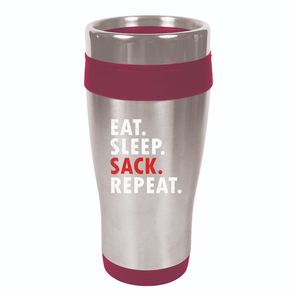 Eat Sleep Sack Repeat Football Player Defense 16oz Travel Tumbler