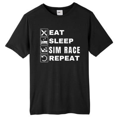 Eat Sleep Sim Race Repeat Sim Racer Car Racing Sim Racing Funny Gaming Esport Tall Fusion ChromaSoft Performance T-Shirt