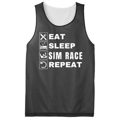 Eat Sleep Sim Race Repeat Sim Racer Car Racing Sim Racing Funny Gaming Esport Mesh Reversible Basketball Jersey Tank