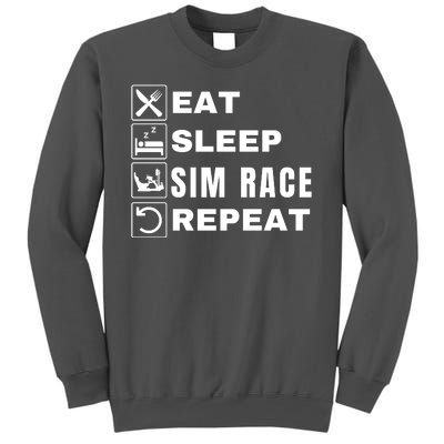 Eat Sleep Sim Race Repeat Sim Racer Car Racing Sim Racing Funny Gaming Esport Tall Sweatshirt