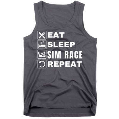 Eat Sleep Sim Race Repeat Sim Racer Car Racing Sim Racing Funny Gaming Esport Tank Top