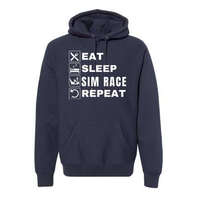 Eat Sleep Sim Race Repeat Sim Racer Car Racing Sim Racing Funny Gaming Esport Premium Hoodie