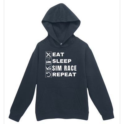 Eat Sleep Sim Race Repeat Sim Racer Car Racing Sim Racing Funny Gaming Esport Urban Pullover Hoodie