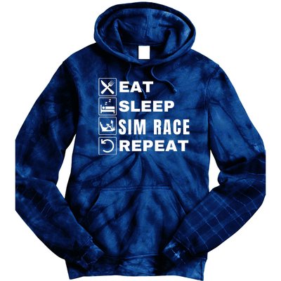 Eat Sleep Sim Race Repeat Sim Racer Car Racing Sim Racing Funny Gaming Esport Tie Dye Hoodie