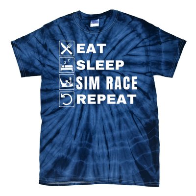 Eat Sleep Sim Race Repeat Sim Racer Car Racing Sim Racing Funny Gaming Esport Tie-Dye T-Shirt