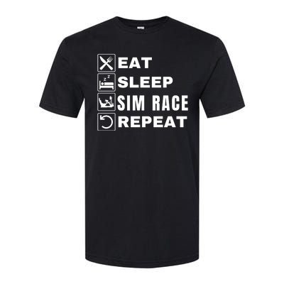 Eat Sleep Sim Race Repeat Sim Racer Car Racing Sim Racing Funny Gaming Esport Softstyle CVC T-Shirt