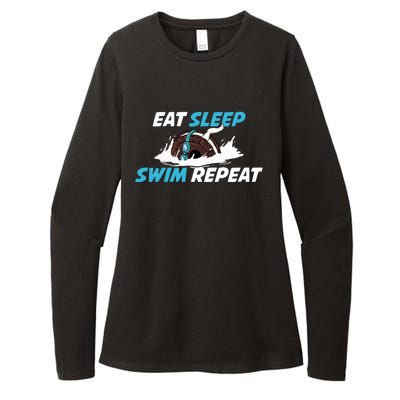 Eat Sleep Swim Repeat Gift Womens CVC Long Sleeve Shirt