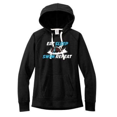 Eat Sleep Swim Repeat Gift Women's Fleece Hoodie