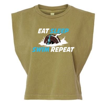 Eat Sleep Swim Repeat Gift Garment-Dyed Women's Muscle Tee