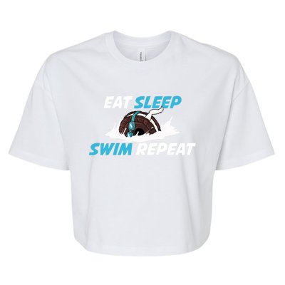 Eat Sleep Swim Repeat Gift Bella+Canvas Jersey Crop Tee