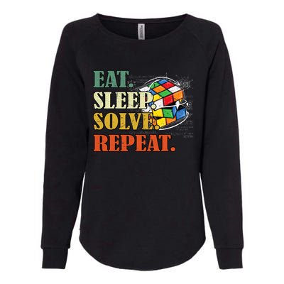 Eat Sleep Solve Repeat Math Speed Cubing Puzzle Lover Cube Womens California Wash Sweatshirt