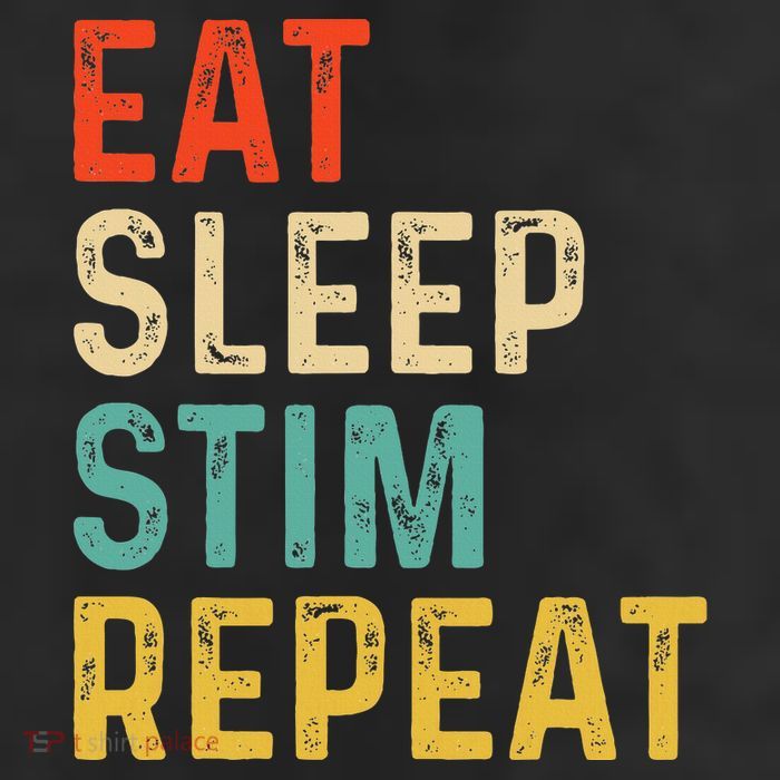 Eat Sleep Stim Repeat Autism Awareness Cool Comfort Performance Bucket Hat