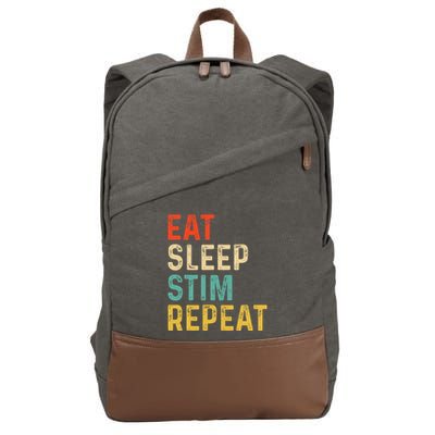 Eat Sleep Stim Repeat Autism Awareness Cotton Canvas Backpack