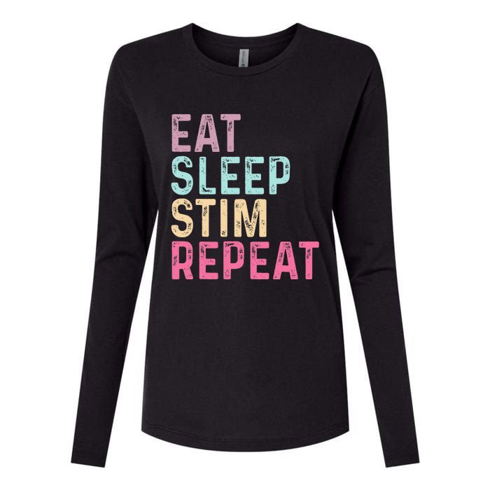 Eat Sleep Stim Repeat Autism Awareness Womens Cotton Relaxed Long Sleeve T-Shirt