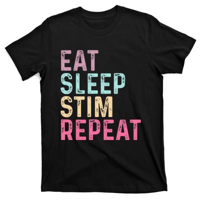 Eat Sleep Stim Repeat Autism Awareness T-Shirt