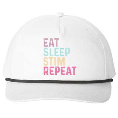 Eat Sleep Stim Repeat Autism Awareness Snapback Five-Panel Rope Hat