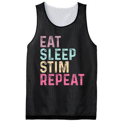 Eat Sleep Stim Repeat Autism Awareness Mesh Reversible Basketball Jersey Tank